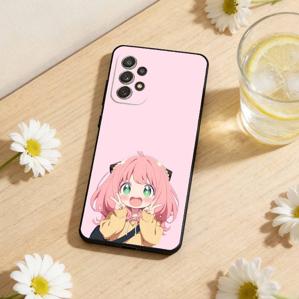 C-Cute Anya Chibi Style Phone Case For Samsung S26,S25,S24,S21,S22,S23,S30,Ultra,S20,Plus,Soft Black Shell