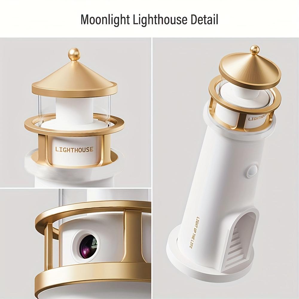 Mondlicht-Leuchtturm-Projektionslampe, stimmungsvolles Nachtlicht, Bluetooth-Audio, Dekoration, Fernbedienung, Bewegungssensor, Tischlampe