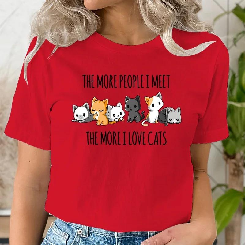 Fashionable Summer Casual Unisexs Tshirt Cute Cat And University Unisex Clothes Aesthetic Clothes