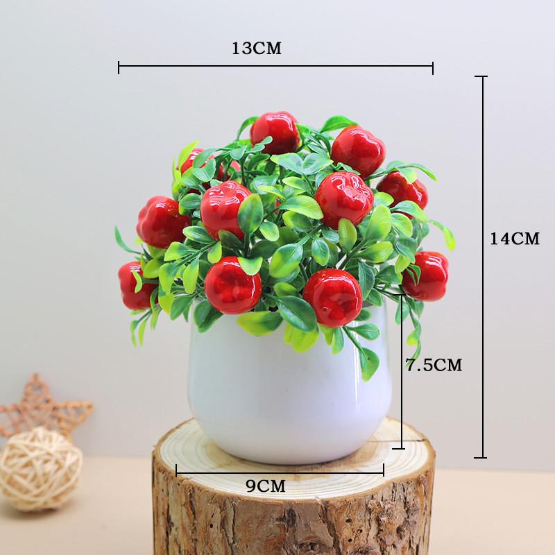 Simulated Green Plants Apples Oranges Cherries Potted Plants Desktop Plant Decor