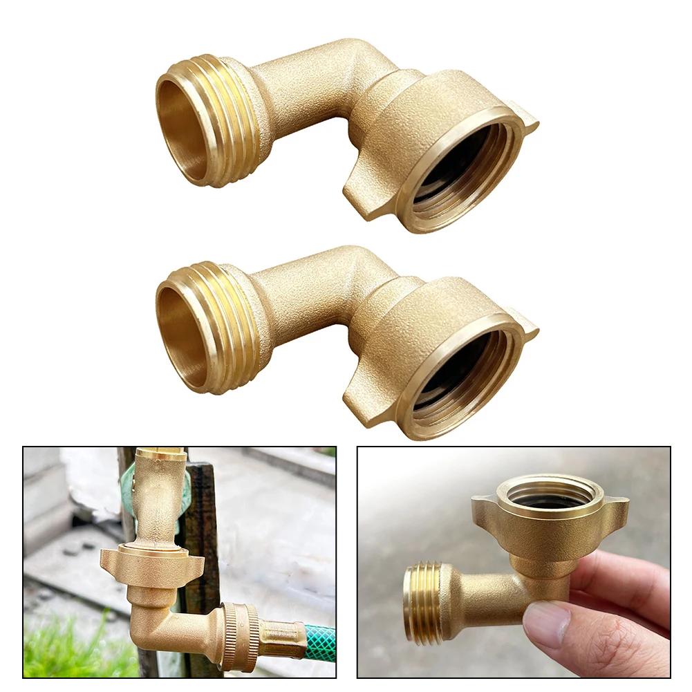 

2PCS 90 Degree Elbow Connection Brass Corner Joints 3/4 Water Pipe Fitting Connection Garden Hose Connection Adapter 1