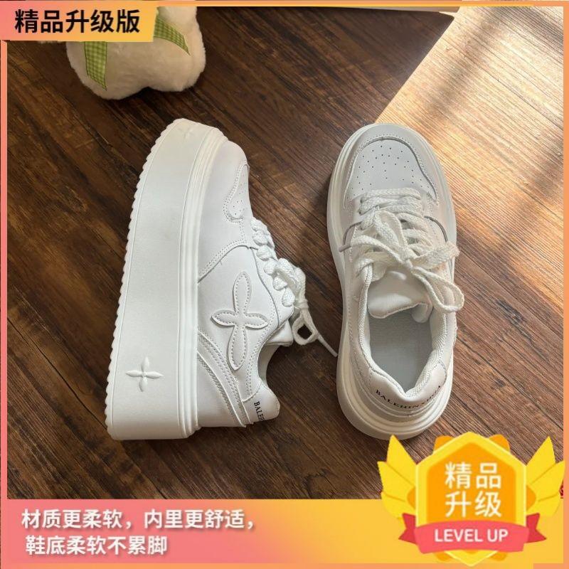 Zhao Ruth thick-soled spring new Maillard muffin sole heightening lace-up casual board shoes 35 белый