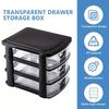 3-Drawer Cosmetic Organizer Box With Transparent Drawers - Durable Plastic Cosmetic Storage Box For Cosmetics Bathroom
