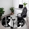 1pc Cat Pattern Office Round Area Rug, Indoor Mat Suitable For Office, Under Office Chairs Bedroom Living Room Home Decor, Room Deco222