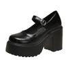 Mary Jane Shoes For Women Retro Pu Thick Heel Platform Casual Spring