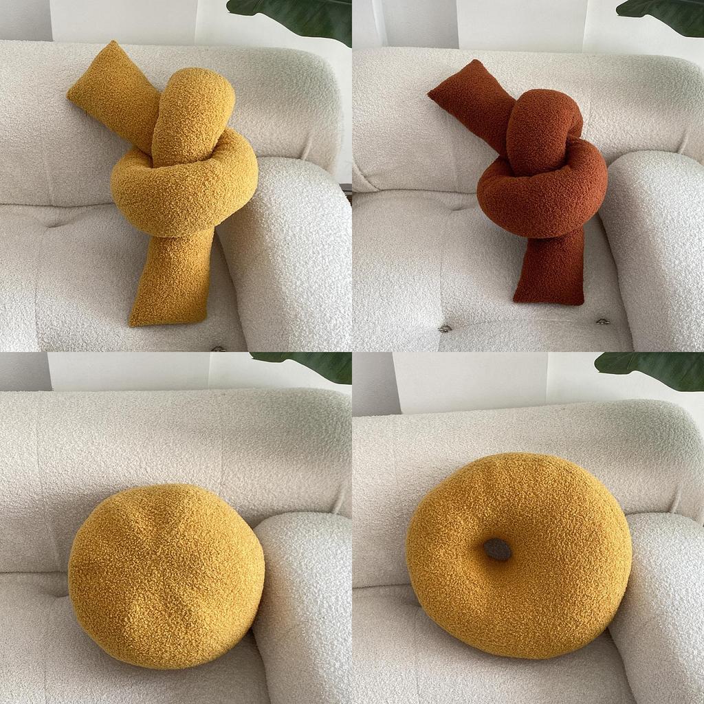 Cuscino Moderno Scandinavo in Lana di Pecora con Imbottitura in Cotone PP per Decorazione Divano Soggiorno