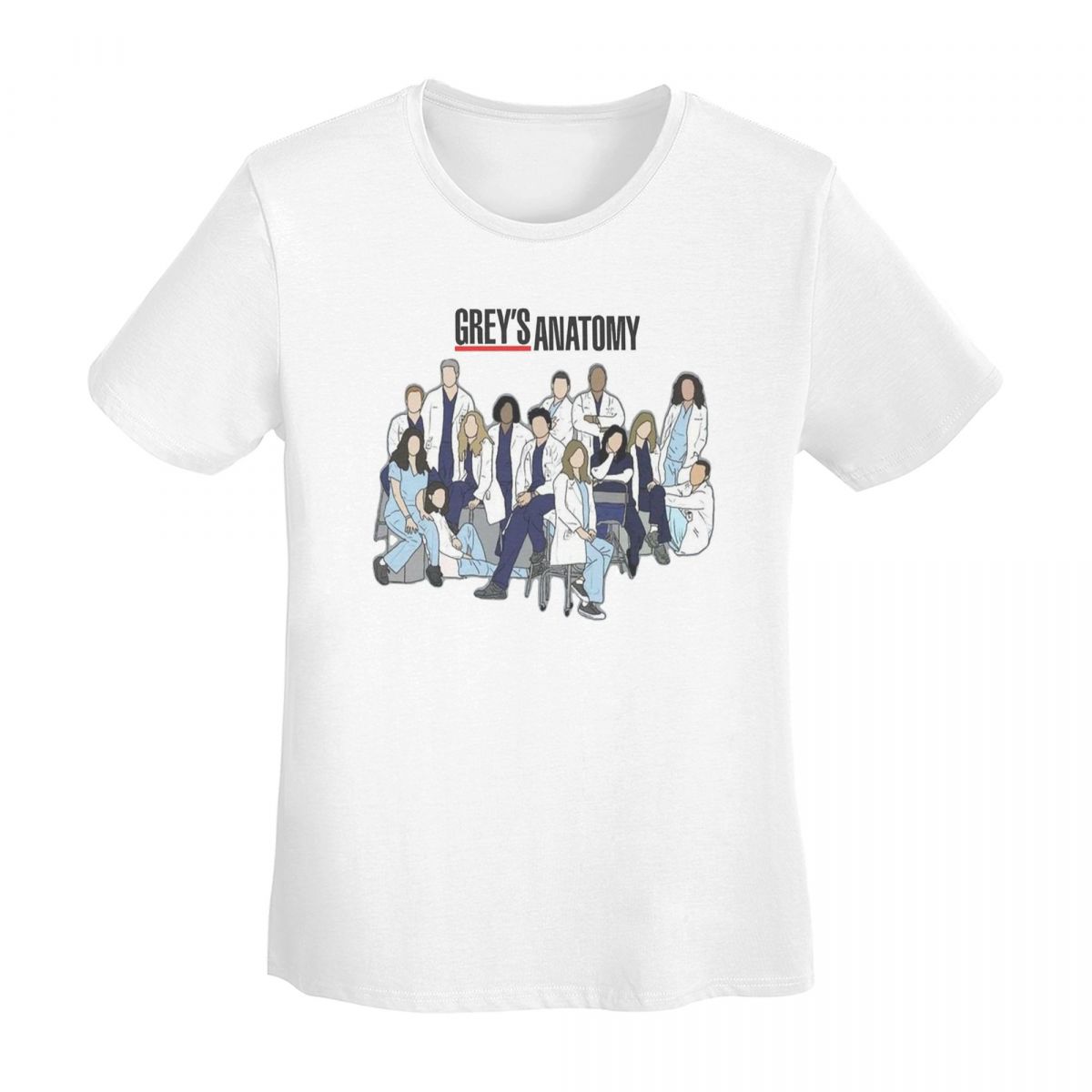 

Greys Anatomy Seasons TShirt WOMEN Short Sleeve T Shirts Crew Neck Clothing Cotton Summer Tees Streetwear S