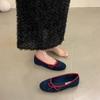 Fashion Single Shoes 2025 Korean Edition Bow Round Toe Shallow Mouth Soft Sole Flats