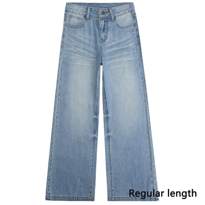 Light Blue Ice Cool Lyocell Cotton Breathable Thin Drape Wide Leg Casual Denim Pants Spring Summer Casual Pants Oversize Denim Trousers