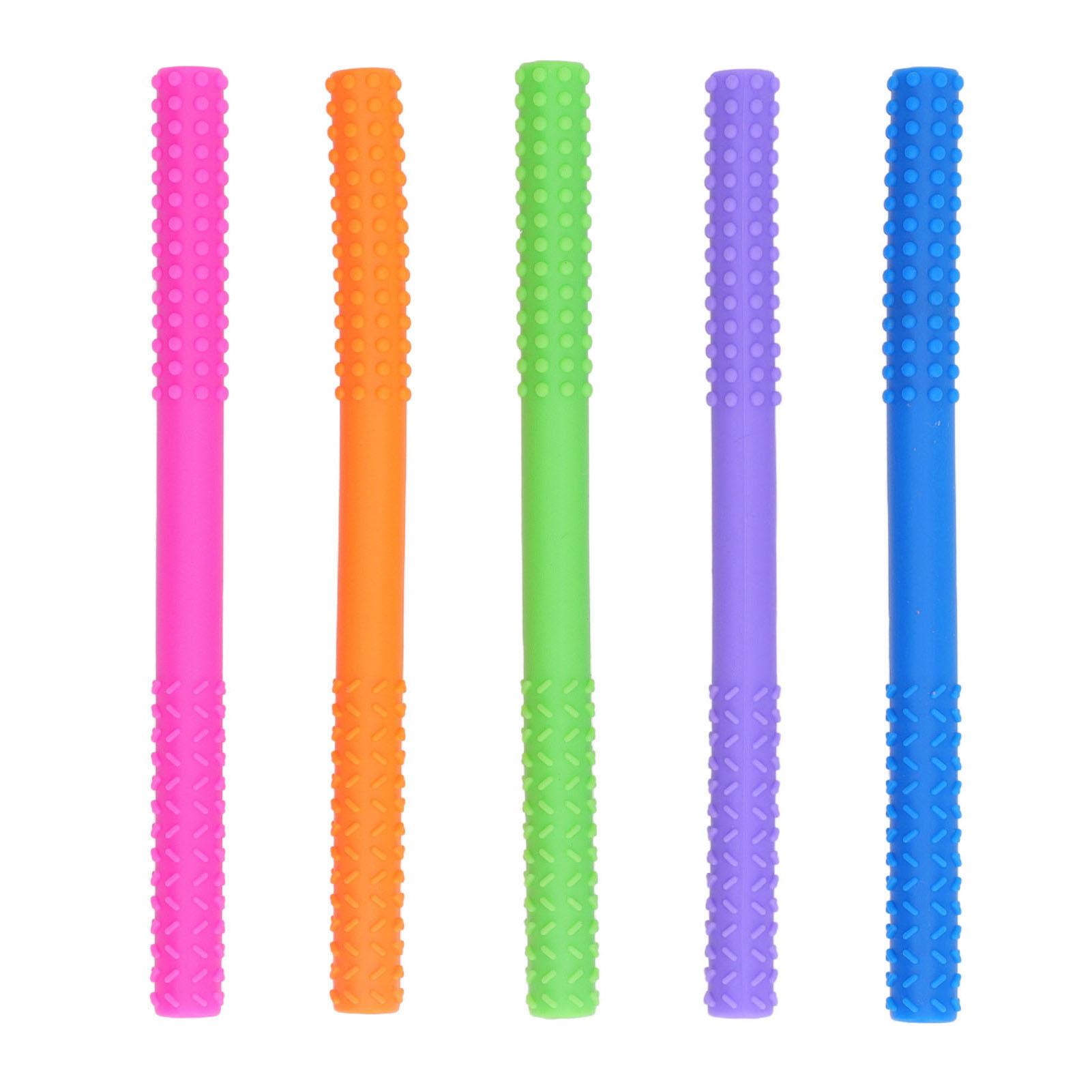 Koogeelife Unisex Infant 5Pcs Baby Teething Sticks Hollow Teeth Grinding Soft Silicone Tubes Teething Toys For Infant Toddlers Cm