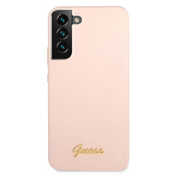 Guess Guhcs22Mlslmgpp S22+ S906Różowy/Pink Hardcase Silikonowy Skrypt Metalowe Logo