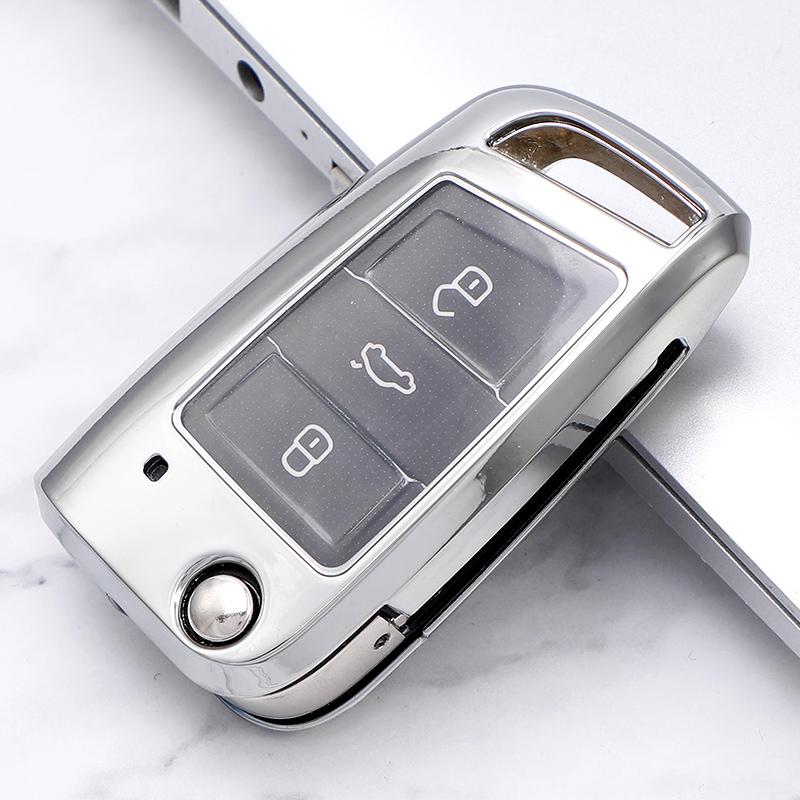 Obudowa kluczyka do samochodu pokrywa futerał na klucze do volkswagena VW Golf 7 3 4 5 6 6r Mk7 Skoda Octavia A7 Polo 9n Mk4 Passat B5 B6 B7 B8 Bora Tiguan