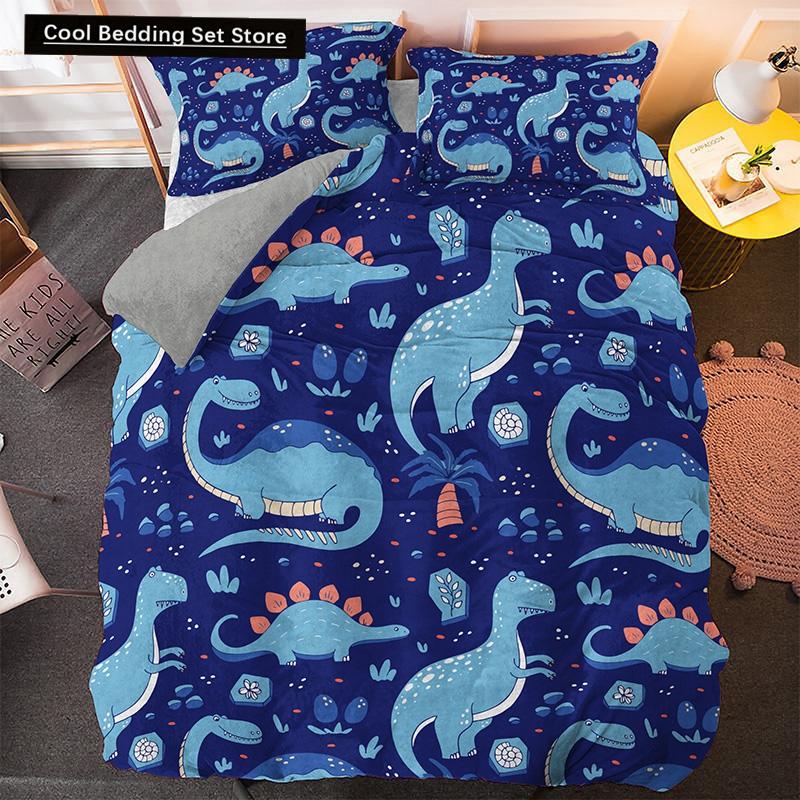 Cartoon Dinosaur Bedding Set Twin Queen King Animal Duvet Quilt Cover Pillowcase Jurassic World 2/3pcs Polyester Comforter Cover