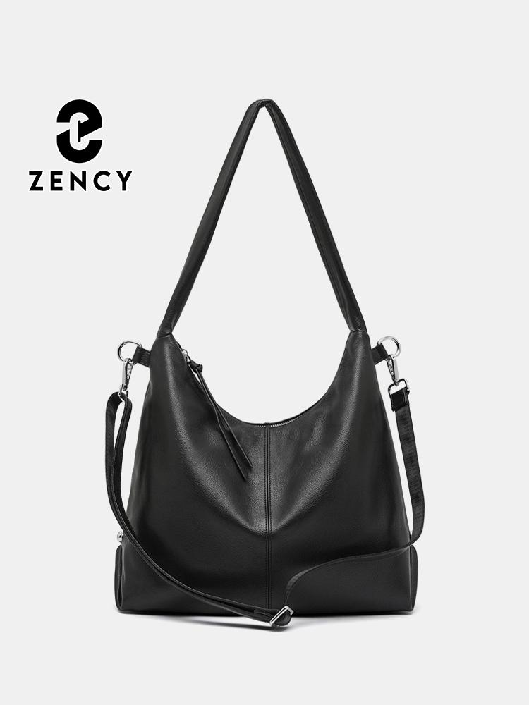 

Zency 100% натуральная кожа модная женская сумка через плечо чёрный