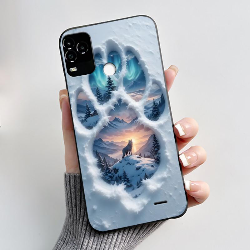 Black Phone Case For BLU G71 Plus (G71+ G71P) Shockproof For BLU G71 Plus (G71+ G71P) Little Rabbit In The Flowers Pattern Cover