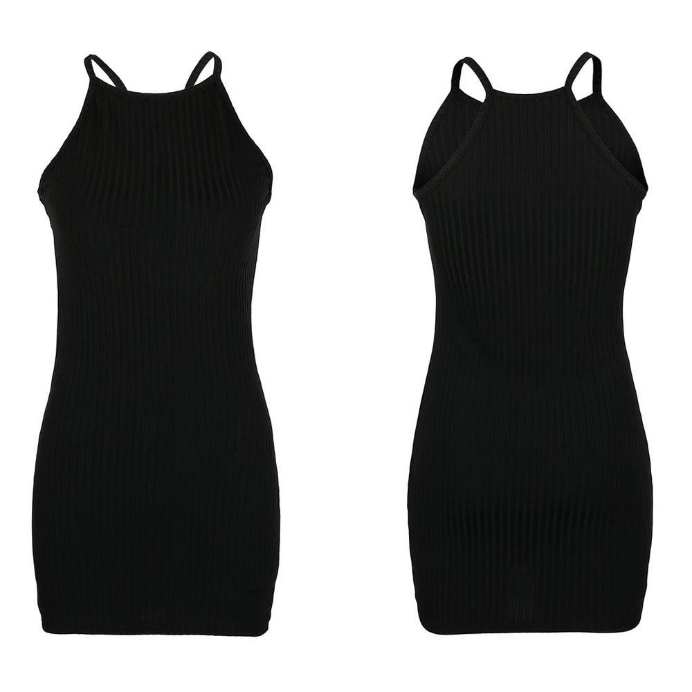 

Женское мини-платье без рукавов, летнее облегающее вечернее платье без рукавов, Vestidos S чёрный