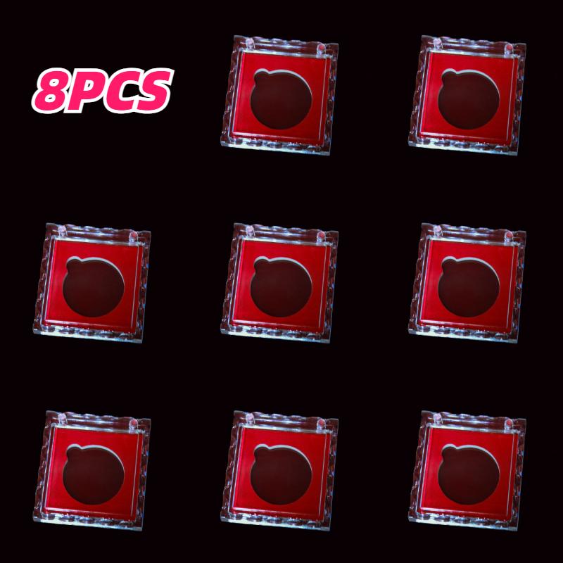 

8pcs Commemorative Coin Single Collection Boxes Protective Case for Commemorative Medal Acrylic Transparent Flip-Top Crystal Box