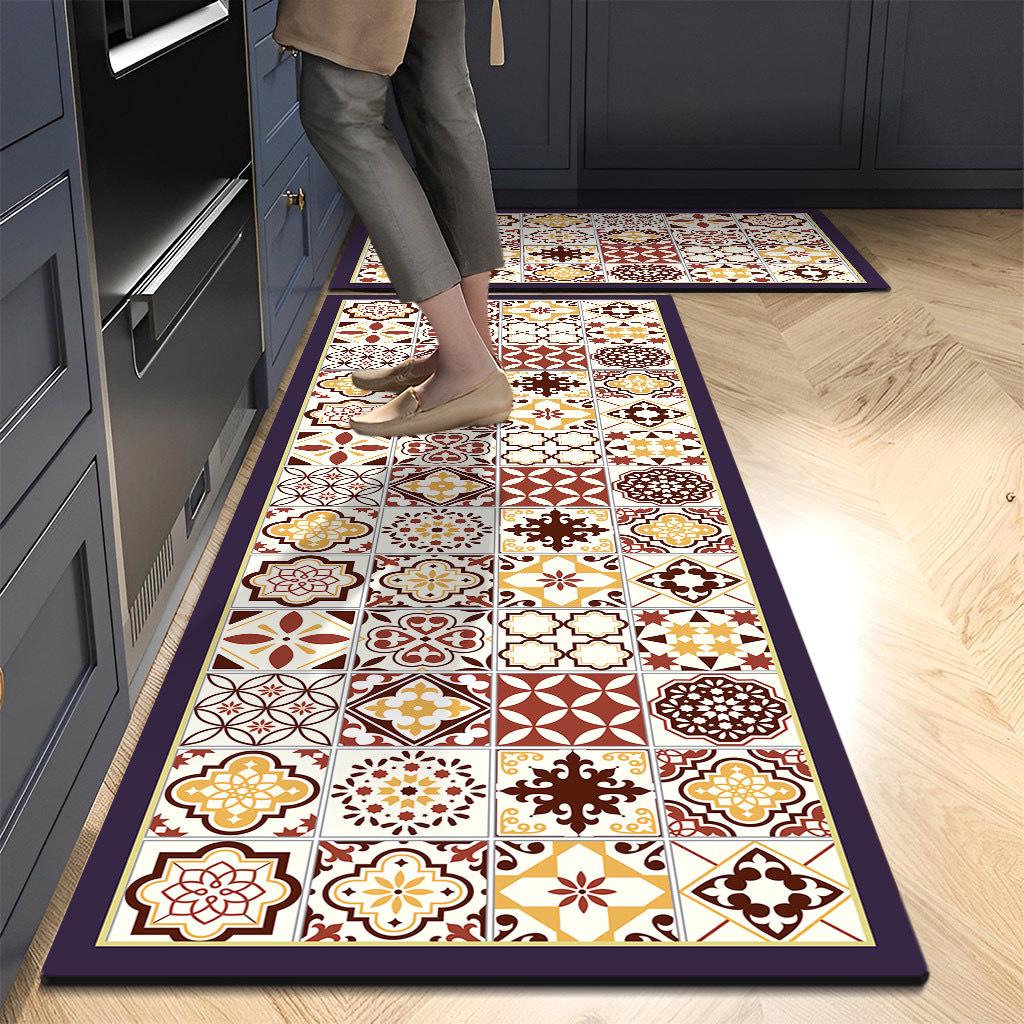 

American Kitchen Floor Mat: Water & Oil-Absorbing, Stain-Resistant Diatomaceous Carpet, Easy Clean, No-Wash, Quick-Dry Foot Pad. 30cmx40cm - Quick Dry
