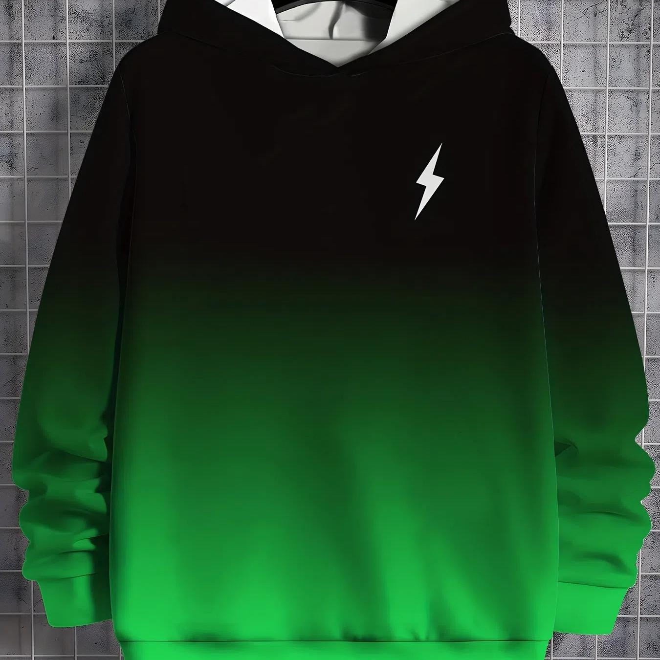 Мужской повседневный свитер с капюшоном с 3D-узором в виде алфавита — фото 5