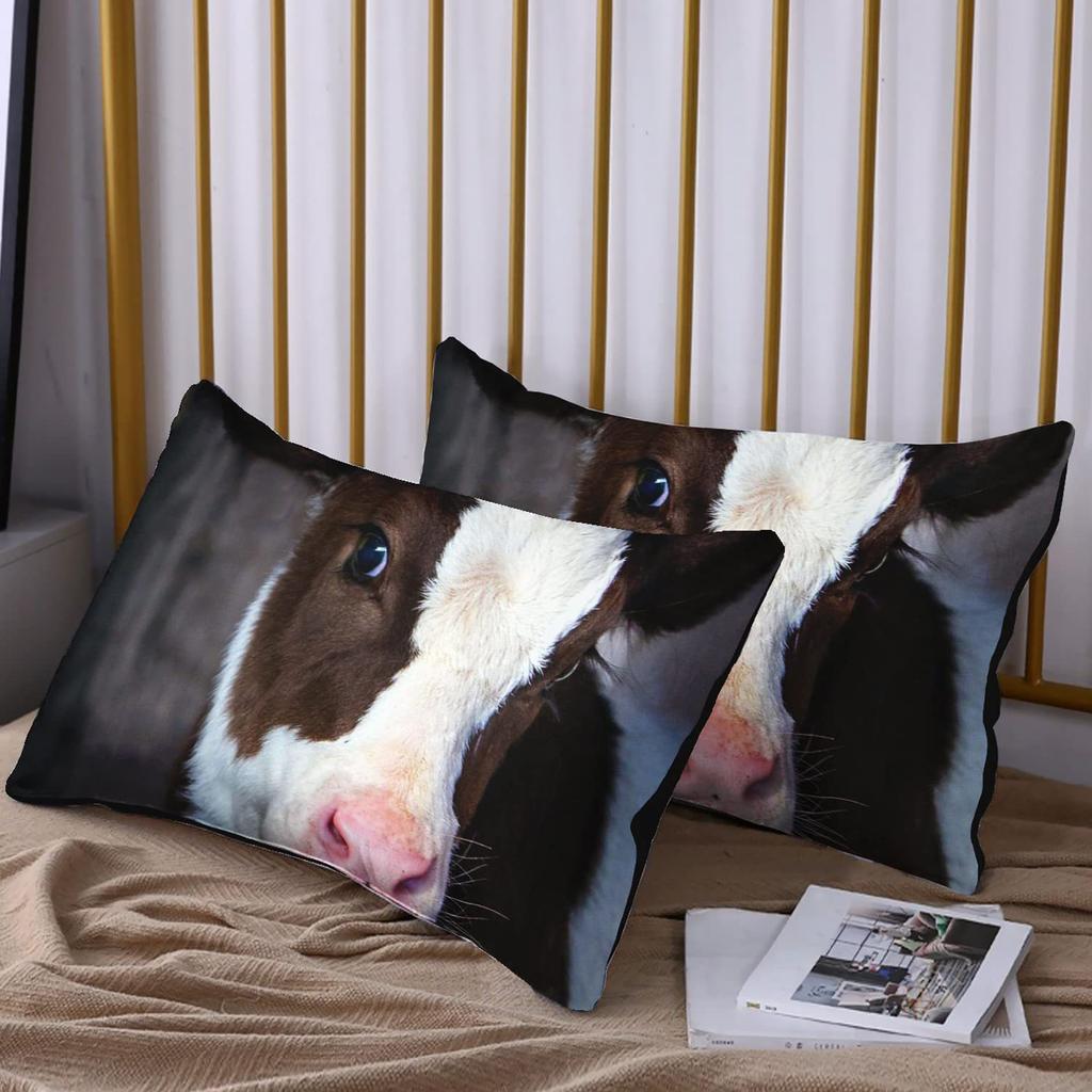 Farmhouse Animal Cow Three-piece Quilt Cover Cow Digital Printing Bedding Set Bed Cover