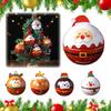 Reusable Christmas Party Favors Round Tin Ball Ornament, Cute Santa Reindeer Penguin Metal Hanging Decoration, Claus Candy Container Fillable