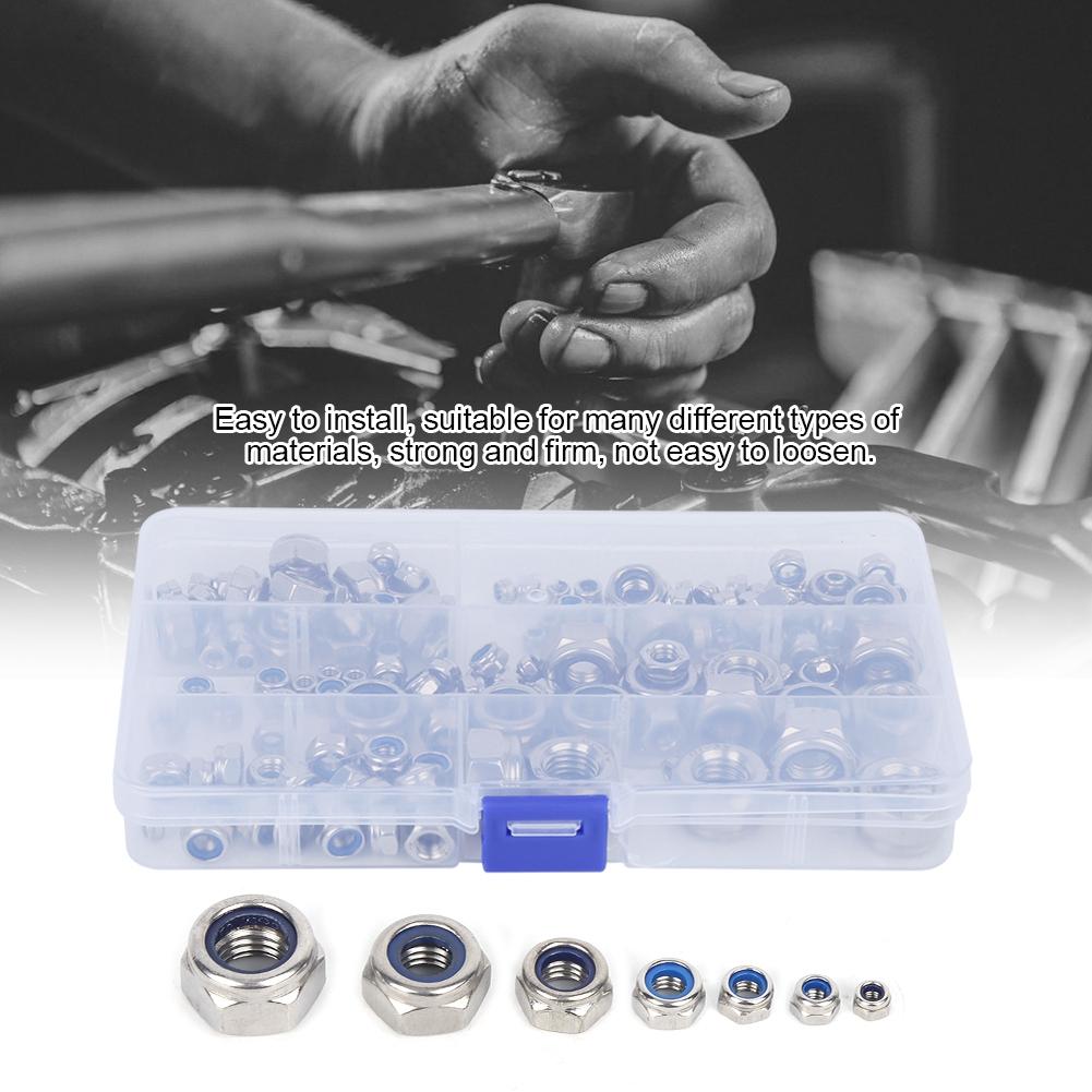 165Pcs Stainless Steel Screw Lock Nuts Assortment Kit Fasteners Hardware Accessories