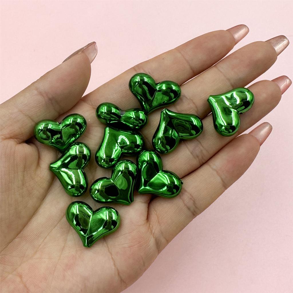 Home Partyzubehör Distanzperlen 22*16mm Bunt DIY 10 STK Acryl Herzform Groß Handgefertigt Zubehör für Schmuckherstellung Lose