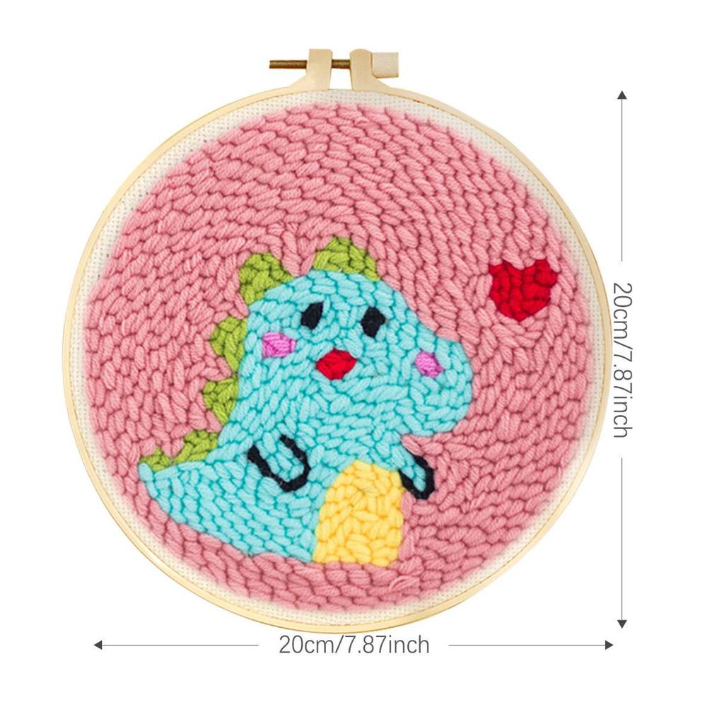 Russian DIY Punch Needle Embroidery Kit: Includes Yarn, Needle, Latch Hook, & Hoop for Knitting & Ornament Crafting