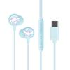 Gourmandise Sanrio Characters USB Type-C Stereo Earphones Cinnamonroll SANG-557CN Remote Control Microphone