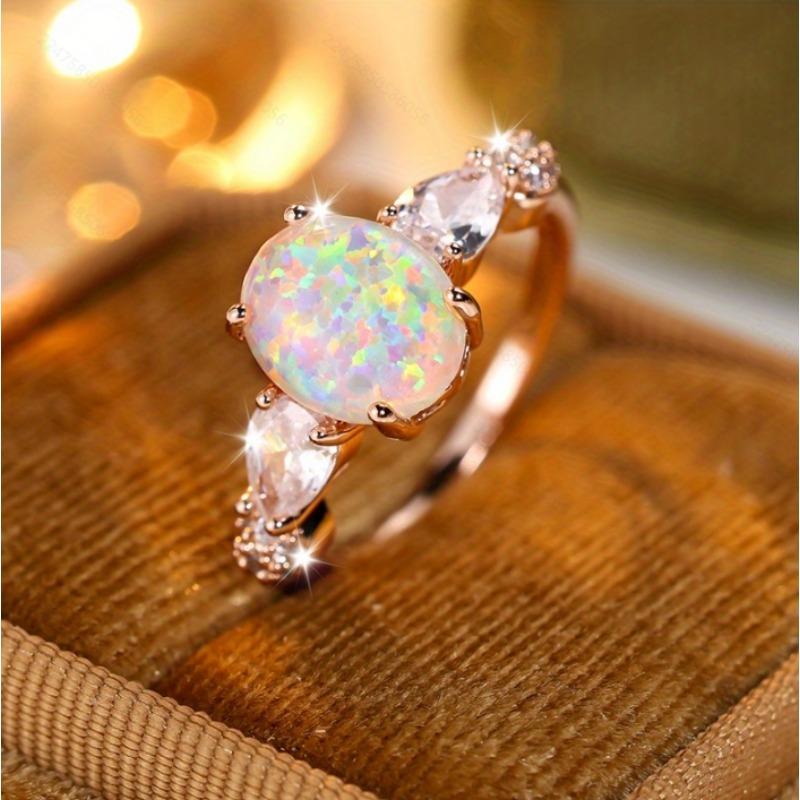 Luxury Fashion European and American Trendy Oval Obo Ring for Women Irregular Simple Engagement Party Zircon Mother's Day Gift