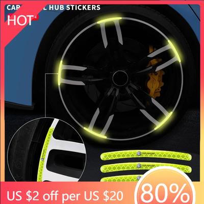 Mode Auto Reflektierend Radnabe Reifen Dekoration Felge Glow Nacht Aufkleber Für Volkswagen VW GTI R Golf Amarok Phaeton Teramont ID3
