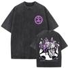 Washed Vintage Anime Jojo Bizarre Adventure Joseph Joestar Caesar Anthonio Zeppeli Print Tshirt Men Fashion Cartoon T Shirt Top