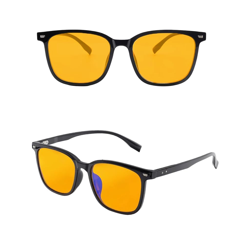 [FEISEDY] Blue Light Blocking Glasses, Non-Prescription, for Gaming, PC Use, UV Protection (99.8% Cut, UV400), Colored Lenses, Wellington Style, for P