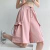 2024 New Cargo Women's Summer Shorts Casual Solid Color Girls Bermuda Shorts Knee Length Pants With Pockets