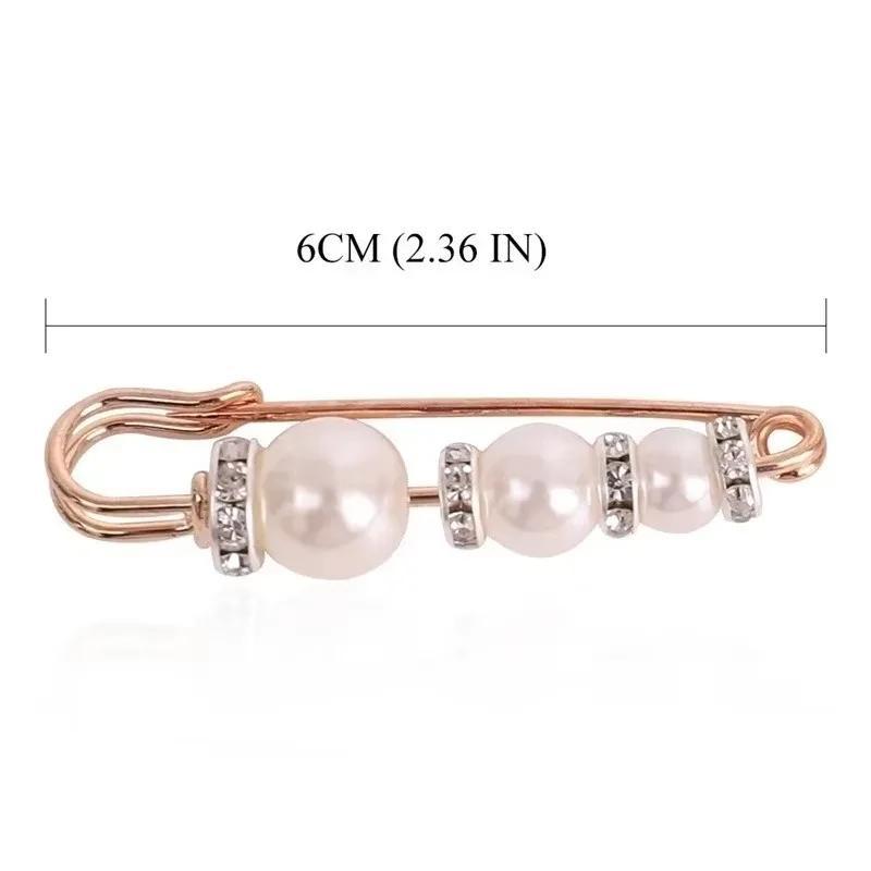 European and American Personalized Decorative Brooch Pearl Retro Diamond-encrusted Metal Beaded Silk Scarf Buckle Pearl Brooch