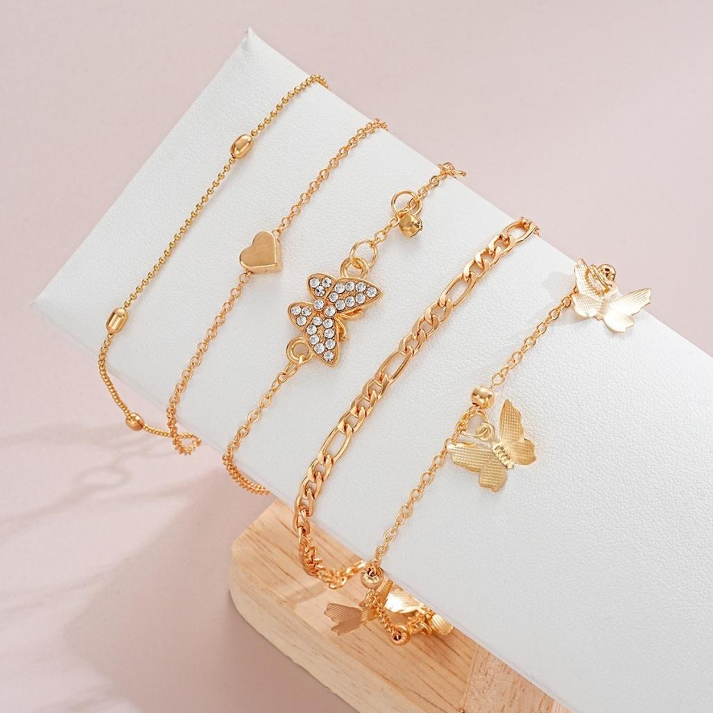 

Delicate Hollow Butterfly Anklet For Women, Cute Beach Foot Chain With Lace Pendant, New Ankle Bracelet