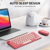 Silents Clicks Wireless Keyboards Mouse Set Round Retro Keycaps 2.4G Connectivitys Portable For Desktop Office Travel Use