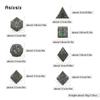 7 Pcs Black Green Metal Dice Maze Hollow Metal Polyhedral Dice Set Suitable for Role-Playing RPG  Board Game Card Game