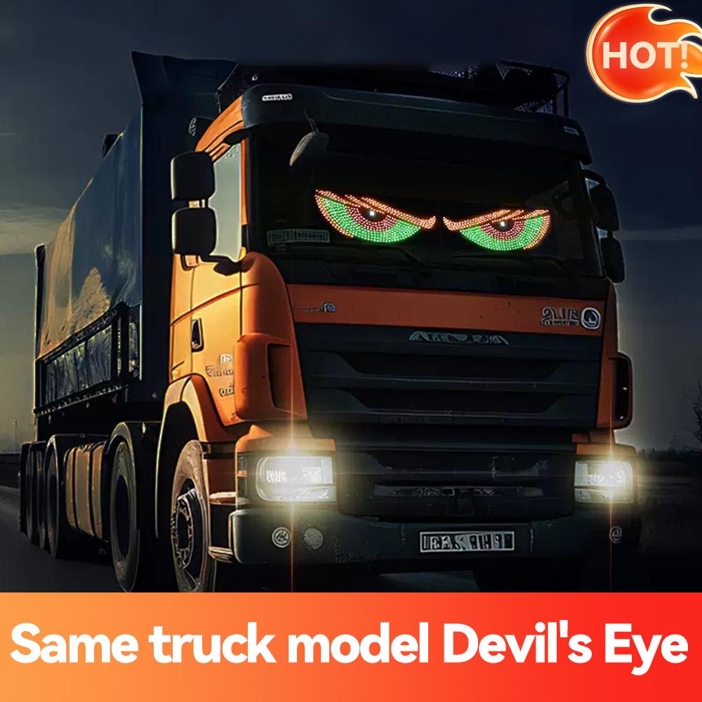 Car Led Signs USB Dynamic Devil Eyes Light for Truck Taxi Front Rear Windshield Glass Ligh Auto Decoration Accessories