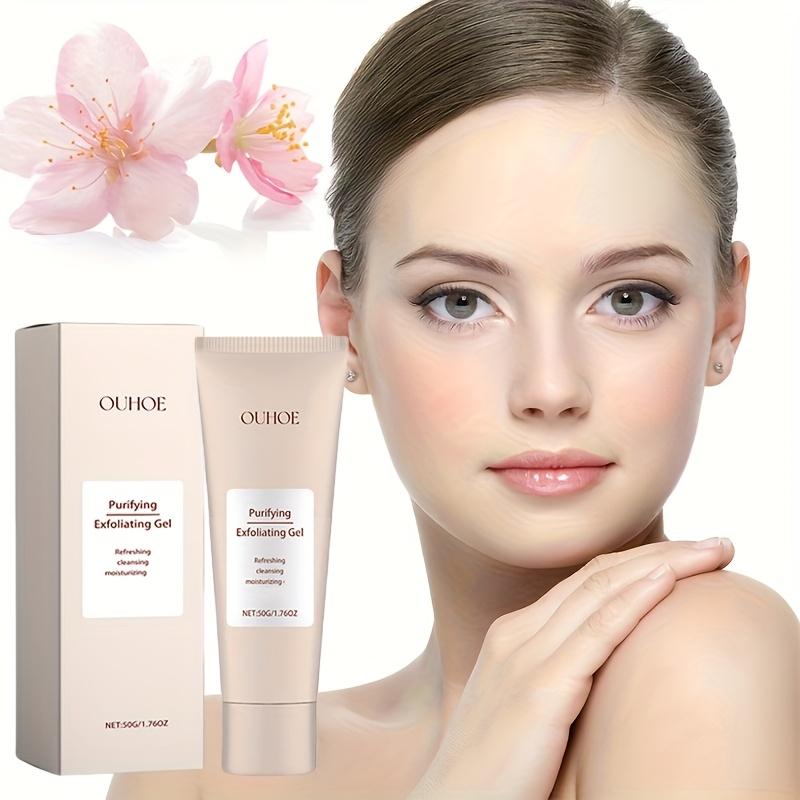 OUHOE Plant Extracts Exfoliating Gel 50g, Gentle Physical Scrubbing Particles, Moisturizing Formula Deep Cleansing, Daily Facial Cleansing