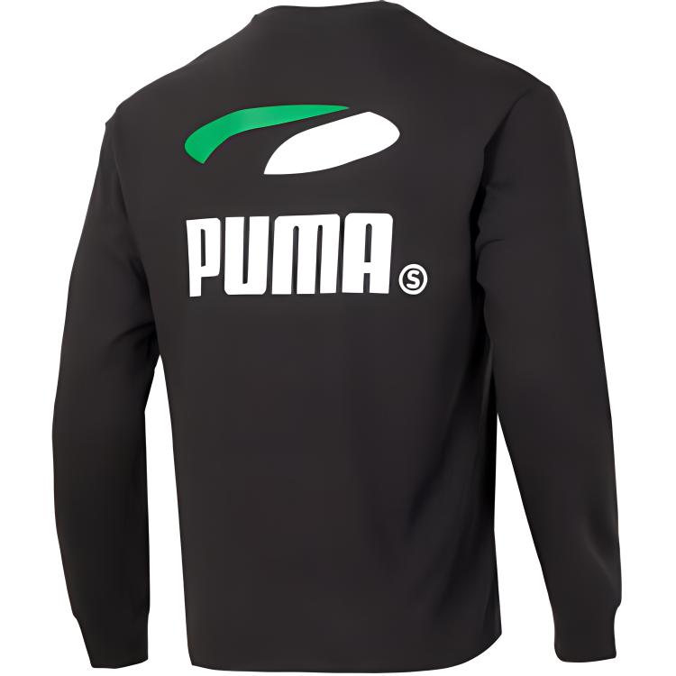 Puma Loose Fit Outdoor Crew Neck Long Sleeve T-Shirt Men tops Black 628138-01