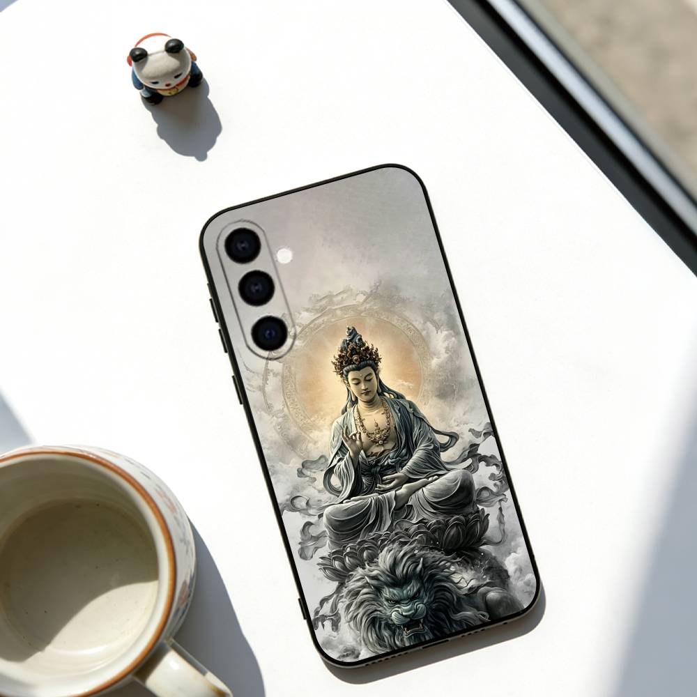 Buddha statue Phone Case For Samsung Galaxy A73,A72,A71,A70,A53,A52,A51,Soft Black Cover