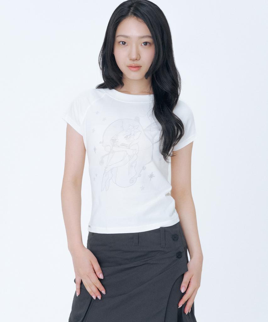 MISEKI SEOUL Hannah Fairy Raglan Short Sleeve White