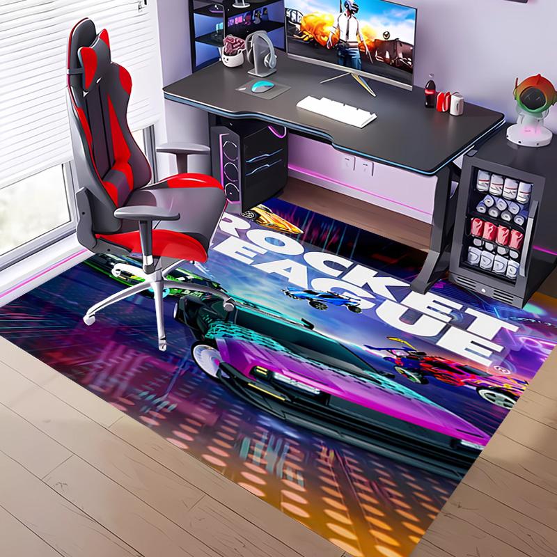 Game Rocket league -Themed Entrance Mat,Non-Slip Mat Area Rug,Room Decor,Outdoor Decor,Kitchen Rug,Doormat - Machine Washable,Easy to Clean
