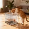 Transparent Double-layer Fish Tank Cube Cat Drinking Bowls Goldfish Tanks  Living Room