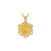 Vietnam Sand Gold-Plated Flower Pendant Necklace - Long-Lasting Color, Elegant Clavicle Chain