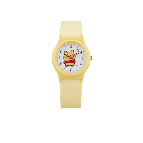 Citizen Q&Q Analog Watch with Kanahei Winnie the Pooh Design, 10 ATM Water Resistant, Urethane Strap, V06A-516VK, Navy Blue, for Girls