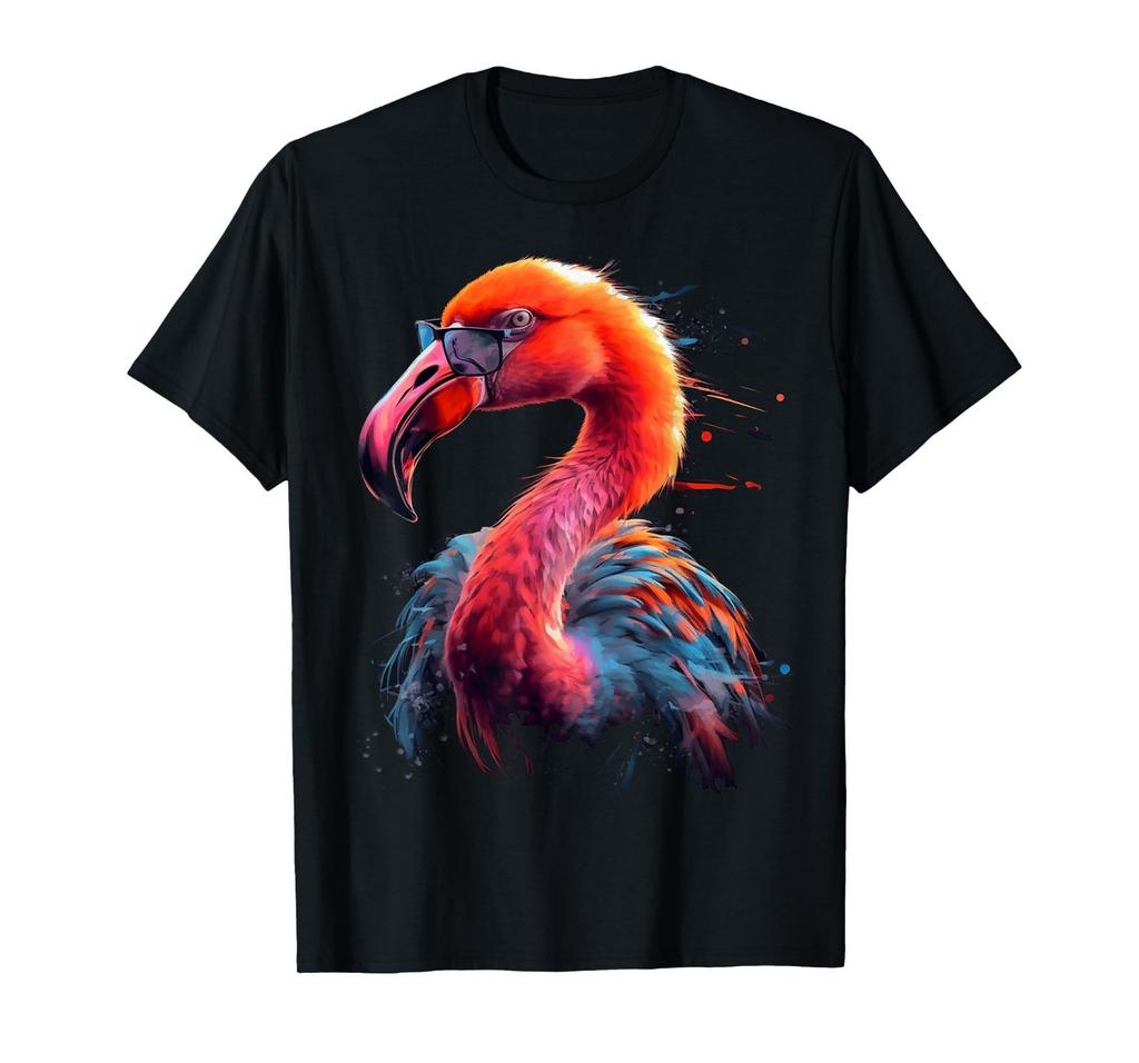 Flamingo Art Sunglasses Bird Animal Flamingo T-Shirt Mens Womens Tees Top