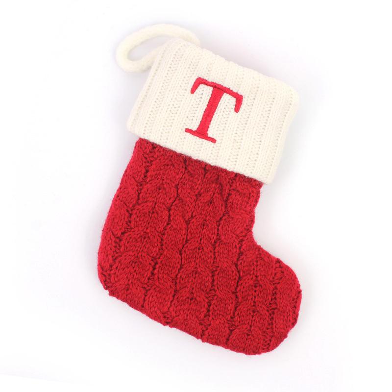 Navidad Christmas Boots Letters Christmas Stocking New Knitting Christmas Tree Pendant Decorations Snowflake Christmas Socks