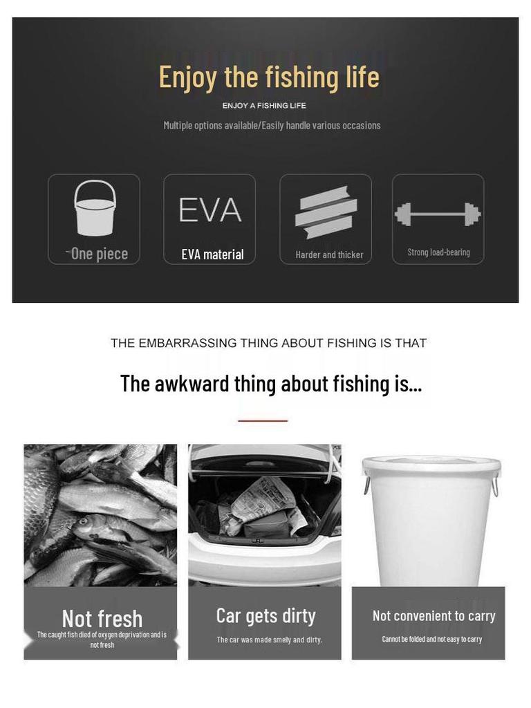 Thickened Multi-Functional Fishing Bucket & Seatable Tackle Box with Hard Shell, Full Set for Live Fish & Lure Fishing Gear